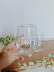 Be Merry & Bright Wine Glass