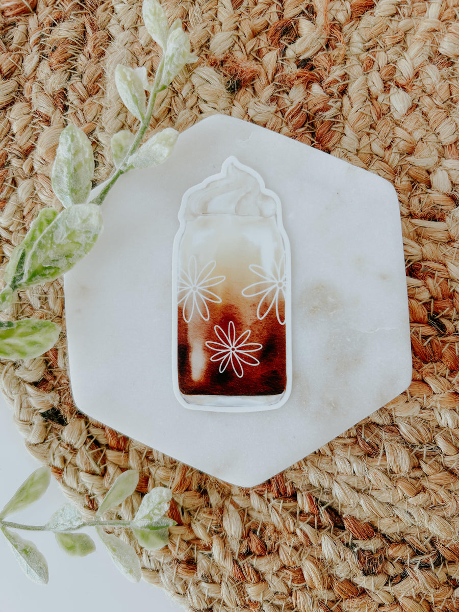 Iced Coffee (Daisy Glass Can) Sticker