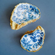 Oyster Shell Trinket Dish - Blue Floral