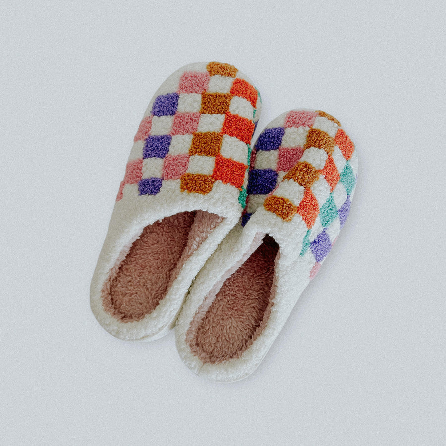 Checkered Print Slippers