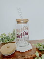 Coffee Coffee Coffee Glass Can 16 oz