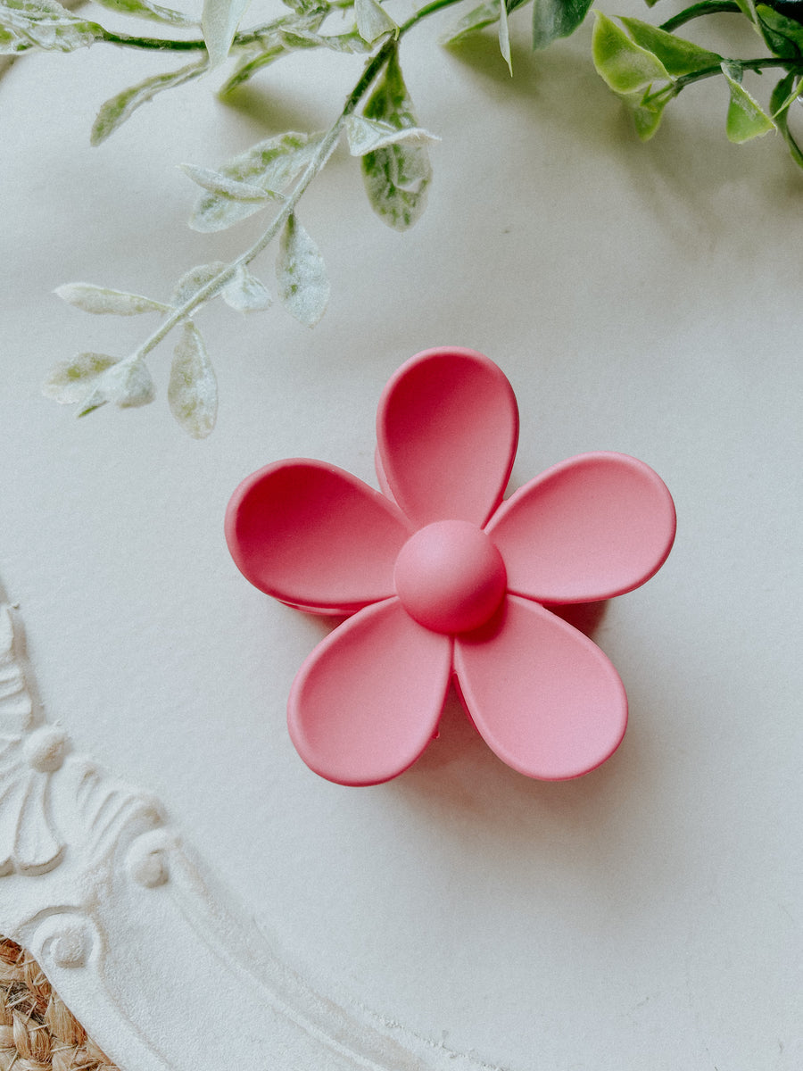 Hot pink Flower Claw Clip