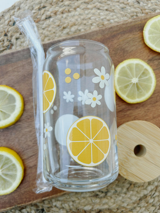 Lemon Glass Can 16 oz