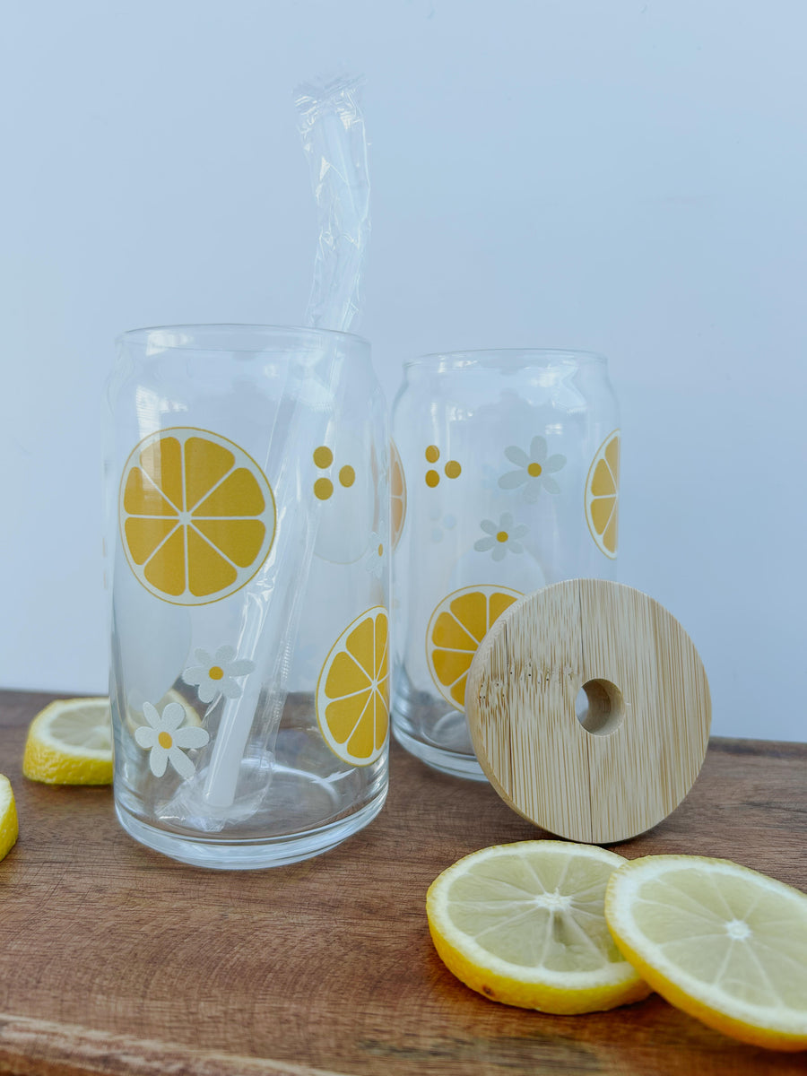 Lemon Glass Can 16 oz