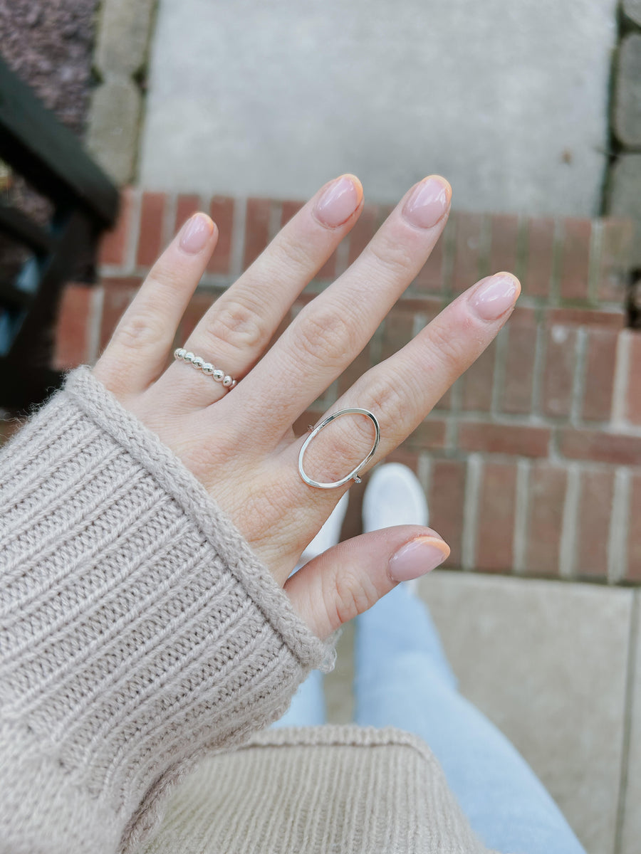 Silver dotted ring