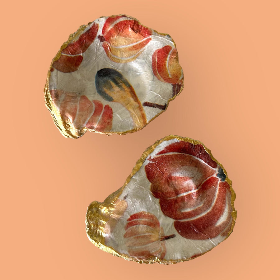 Oyster Shell Trinket Dish -  Pumpkins