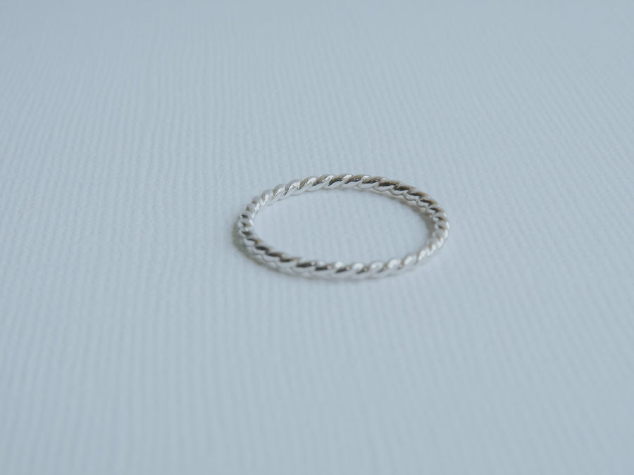 Silver twist ring