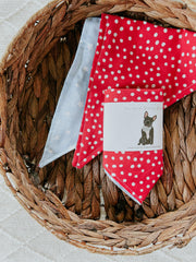 Red Polka Dot & Blue Stars Reversible Bandana