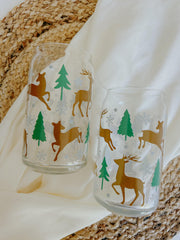 Reindeer Glass Can 16 oz