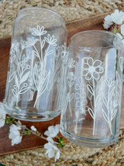 Wildflowers Glass Can 16 oz