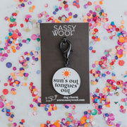 Sun's out Tongues out Dog Collar Tag