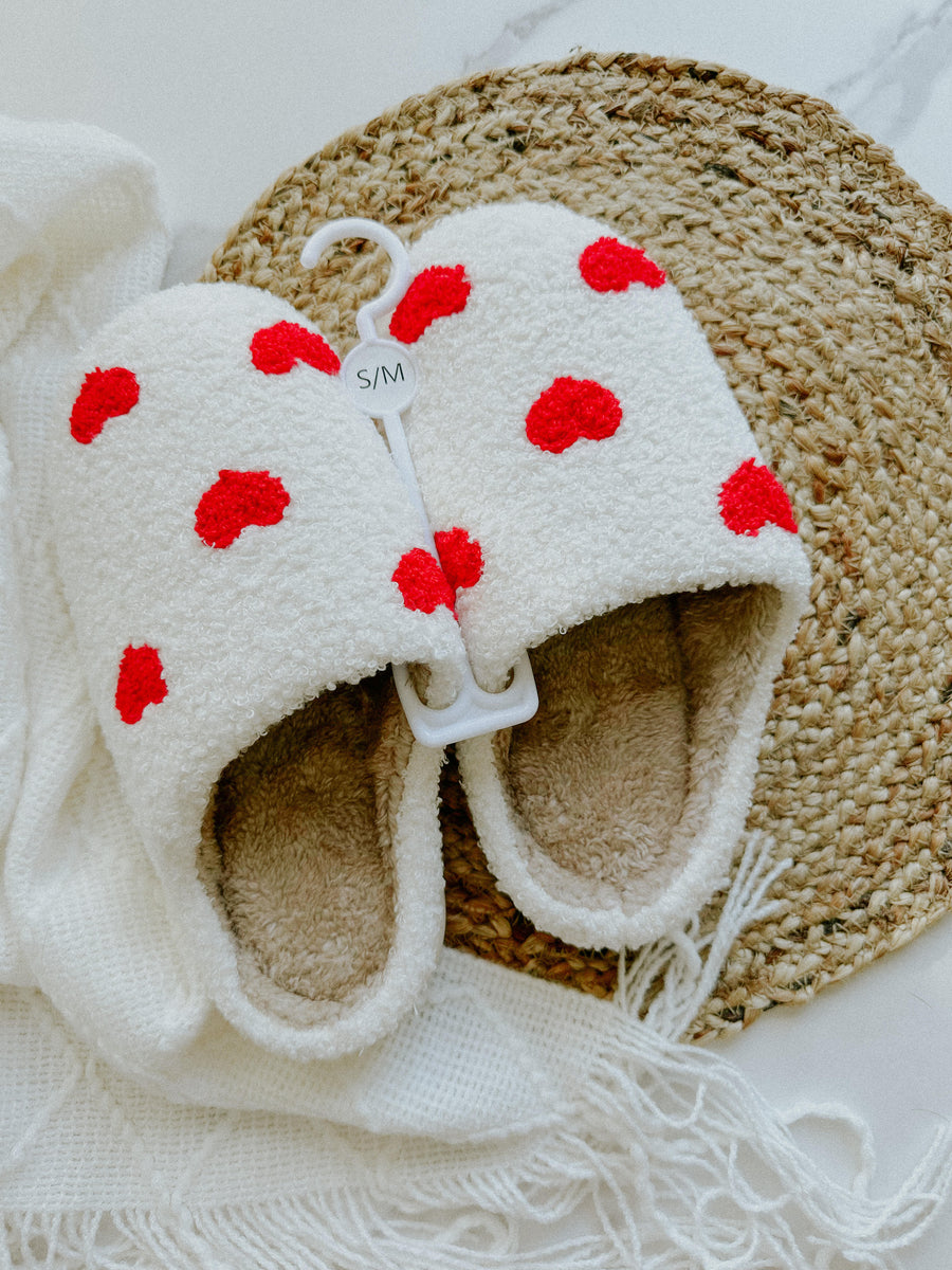 Little Red Hearts Slippers