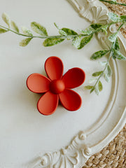 Orange Flower Claw Clip