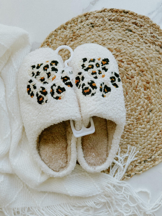Leopard Paw Print Slippers